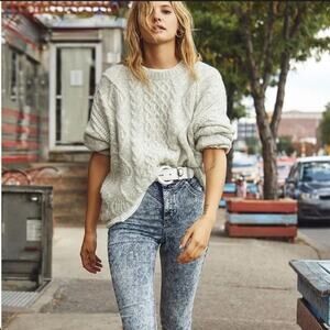 Free People Riley Seamed Acid Wash Skinny Jeans 29